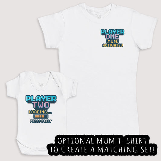 Player Two Loading - Baby Gift Set - Baby Bodysuit Gift Set