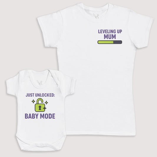 Just Unlocked Baby Mode - Baby Gift Set - Baby Bodysuit Gift Set