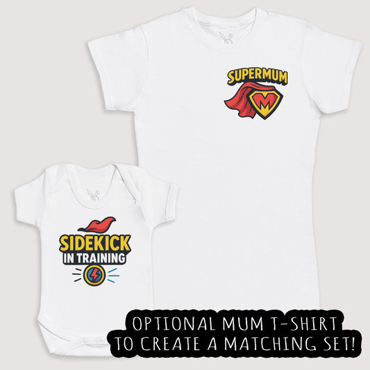 Sidekick In Training - Baby Gift Set - Baby Bodysuit Gift Set
