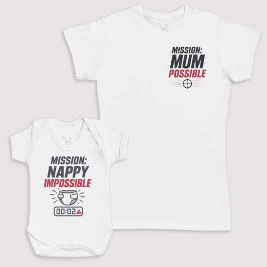 Mission Nappy Impossible - Baby Gift Set - Baby Bodysuit Gift Set