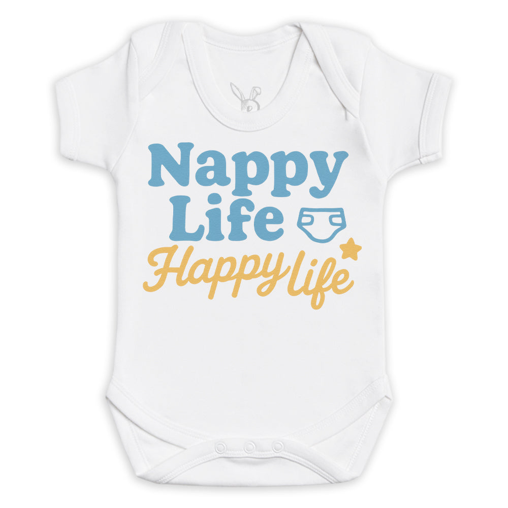 Nappy Life Happy Life - Baby Bodysuit (Choice of Style)