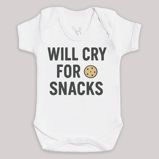 Will Cry For Snacks - Baby Bodysuit (Choice of Style)