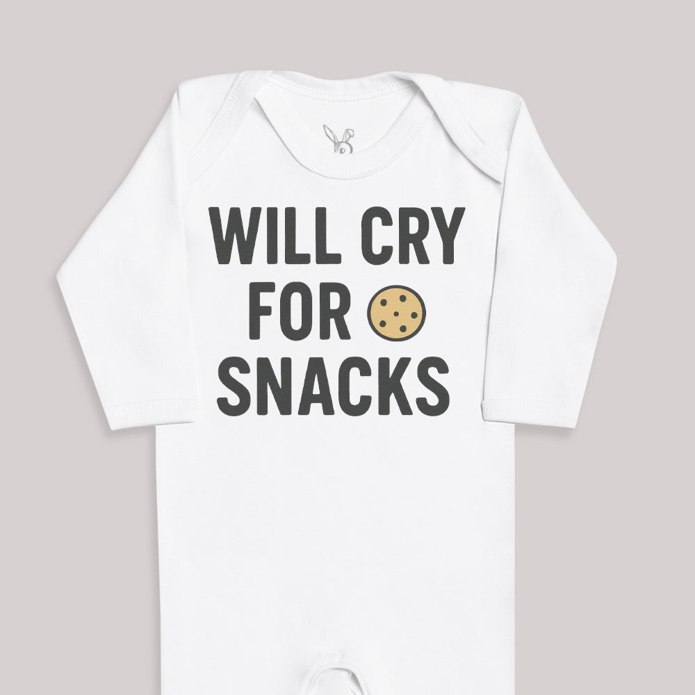 Will Cry For Snacks - Baby Bodysuit (Choice of Style)