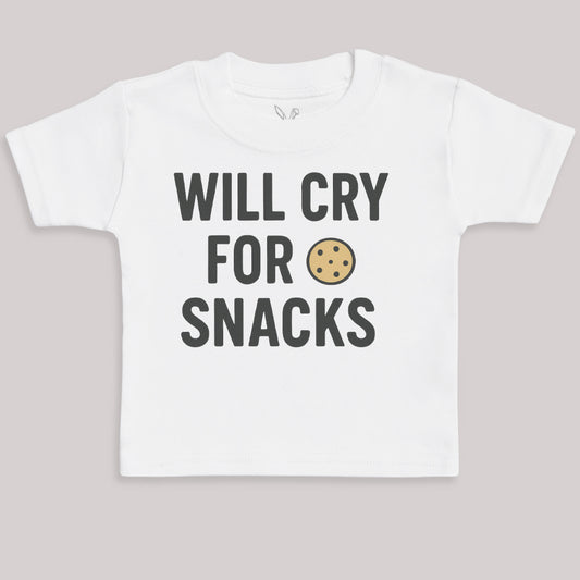 Will Cry For Snacks - Baby Bodysuit (Choice of Style)
