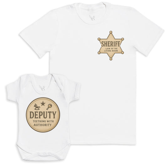 Deputy Teething With Authority - Baby Gift Set - Baby Matching Gift Set