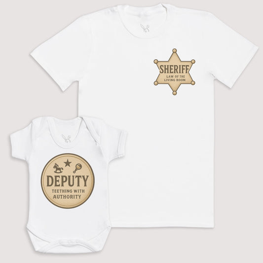 Deputy Teething With Authority - Baby Gift Set - Baby Matching Gift Set