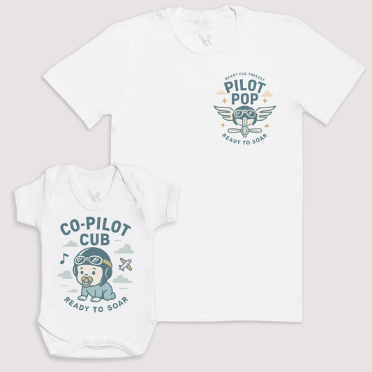 Co-Pilot Cub Ready To Soar - Baby Gift Set - Baby Matching Gift Set
