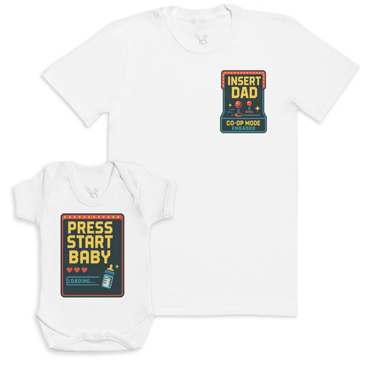 Press Start Baby - Baby Gift Set - Baby Matching Gift Set