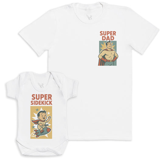 Retro Super Sidekick - Baby Gift Set - Baby Matching Gift Set