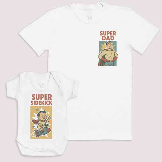 Retro Super Sidekick - Baby Gift Set - Baby Matching Gift Set