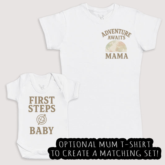 First Steps Baby - Baby Gift Set - Baby Bodysuit Gift Set