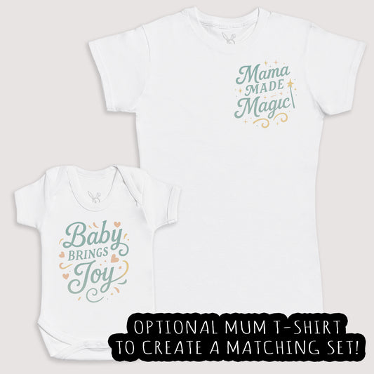 Baby Brings Joy - Baby Gift Set - Baby Bodysuit Gift Set