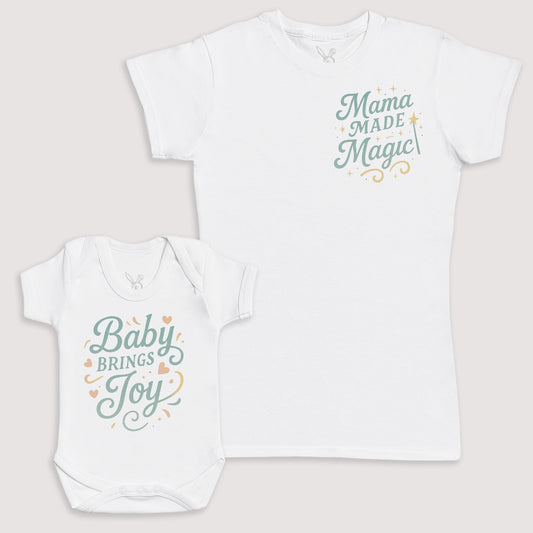 Baby Brings Joy - Baby Gift Set - Baby Bodysuit Gift Set