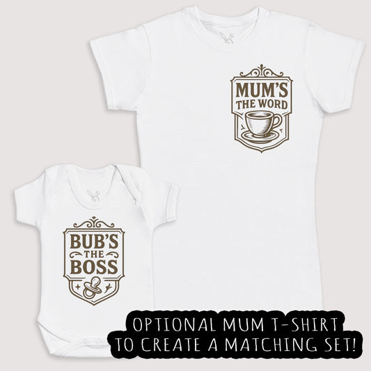 Bub's The Boss - Baby Gift Set - Baby Bodysuit Gift Set