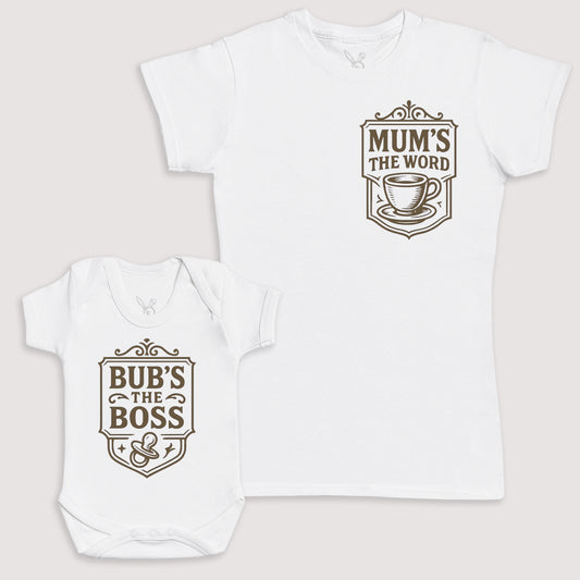 Bub's The Boss - Baby Gift Set - Baby Bodysuit Gift Set