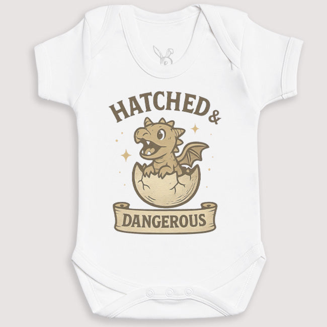 Hatched And Dangerous - Baby Gift Set - Baby Bodysuit Gift Set