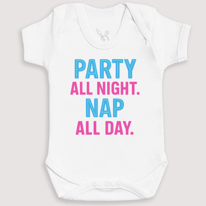 Party All Night Nap All Day - Baby Gift Set - Baby Bodysuit Gift Set