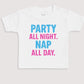 Party All Night Nap All Day - Baby Gift Set - Baby Bodysuit Gift Set