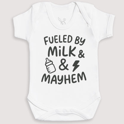 Fueled By Milk And Mayhem - Baby Gift Set - Baby Bodysuit Gift Set