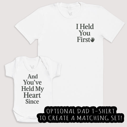 And You've Held My Heart Since - Baby Gift Set - Baby Bodysuit Gift Set