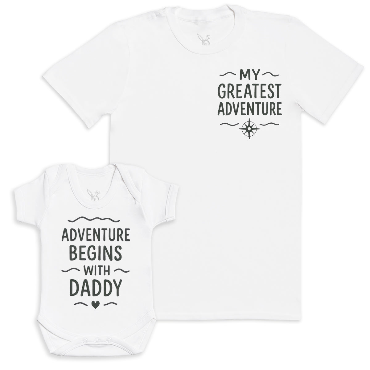 Adventure Begins With Daddy - Baby Gift Set - Baby Bodysuit Gift Set