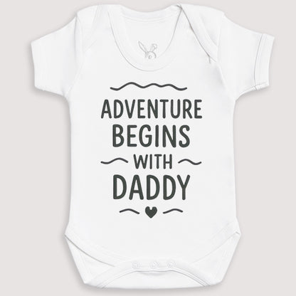 Adventure Begins With Daddy - Baby Gift Set - Baby Bodysuit Gift Set