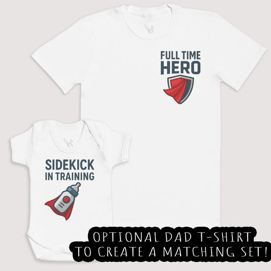 Sidekick In Training - Baby Gift Set - Baby Bodysuit Gift Set
