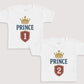 Prince 1 and Prince 2 - Baby Gift Set - Baby Bodysuit Gift Set