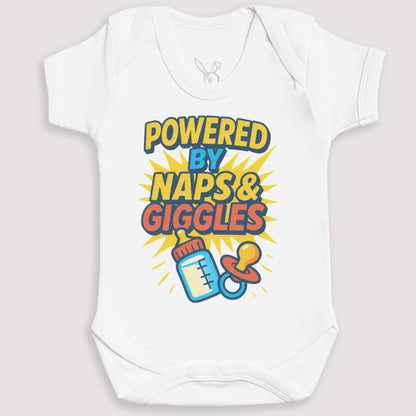 Powered By Naps And Giggles - Baby Gift Set - Baby Bodysuit Gift Set