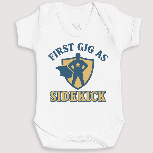 First Gig As Sidekick - Baby Gift Set - Baby Bodysuit Gift Set