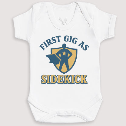 First Gig As Sidekick - Baby Gift Set - Baby Bodysuit Gift Set