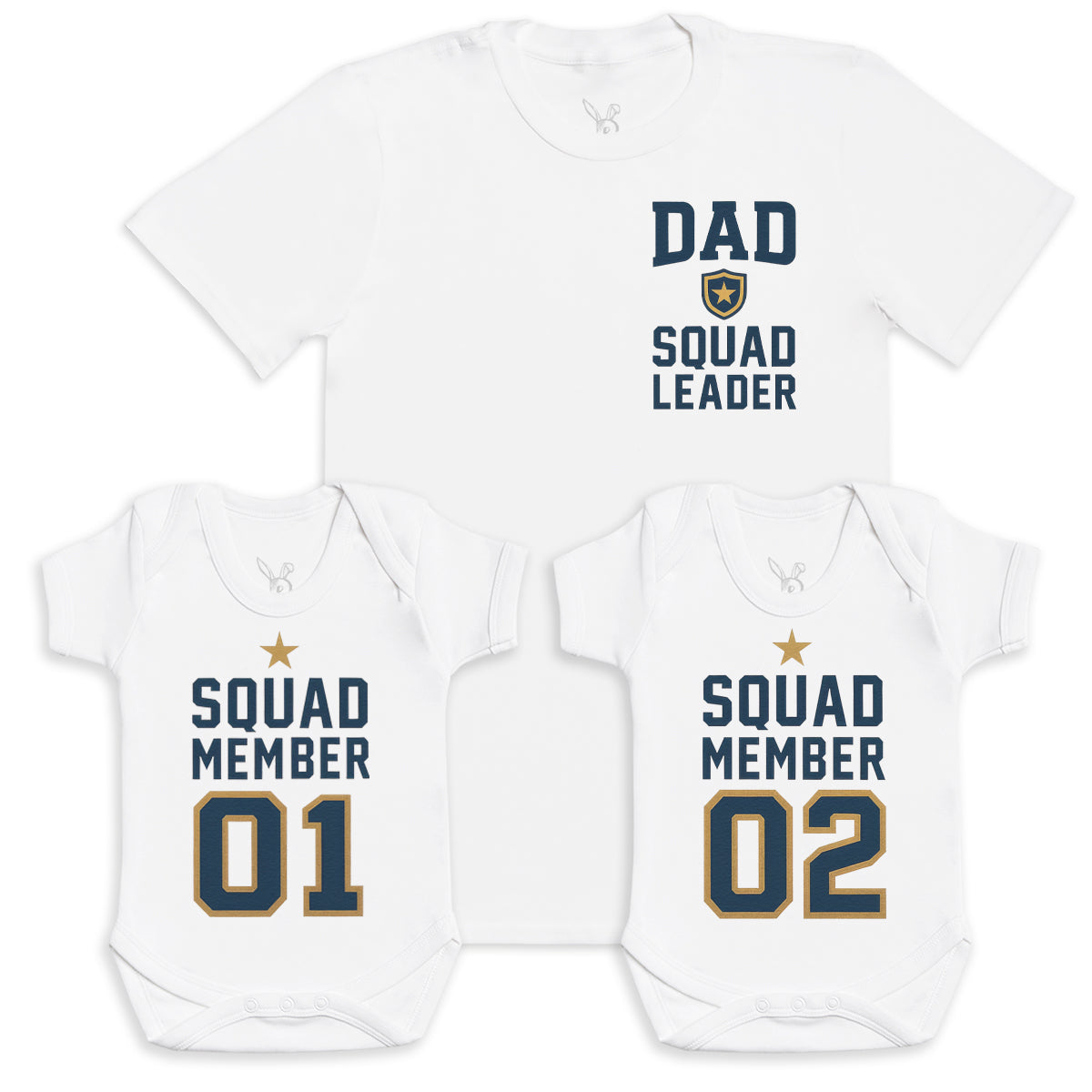 Squad Member 01 and 02 - Baby Gift Set - Baby Bodysuit Gift Set