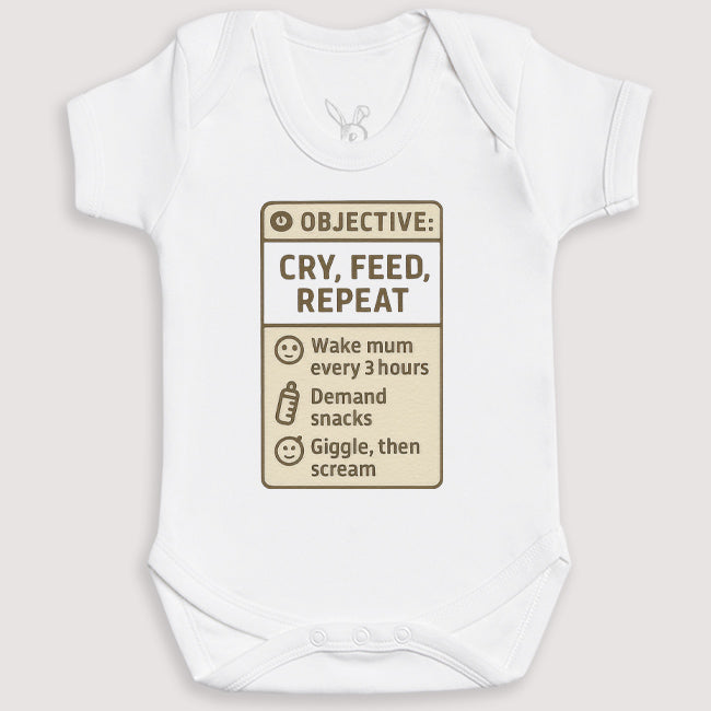Cry Feed Repeat - Baby Gift Set - Baby Bodysuit Gift Set