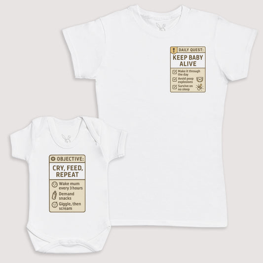 Cry Feed Repeat - Baby Gift Set - Baby Bodysuit Gift Set