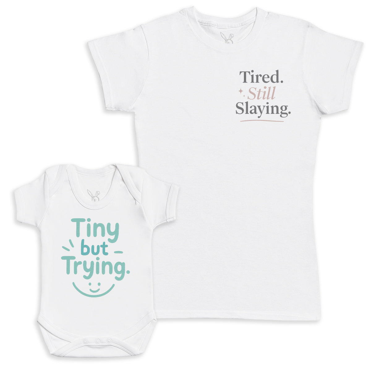 Tiny But Trying - Baby Gift Set - Baby Bodysuit Gift Set