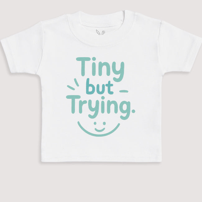 Tiny But Trying - Baby Gift Set - Baby Bodysuit Gift Set
