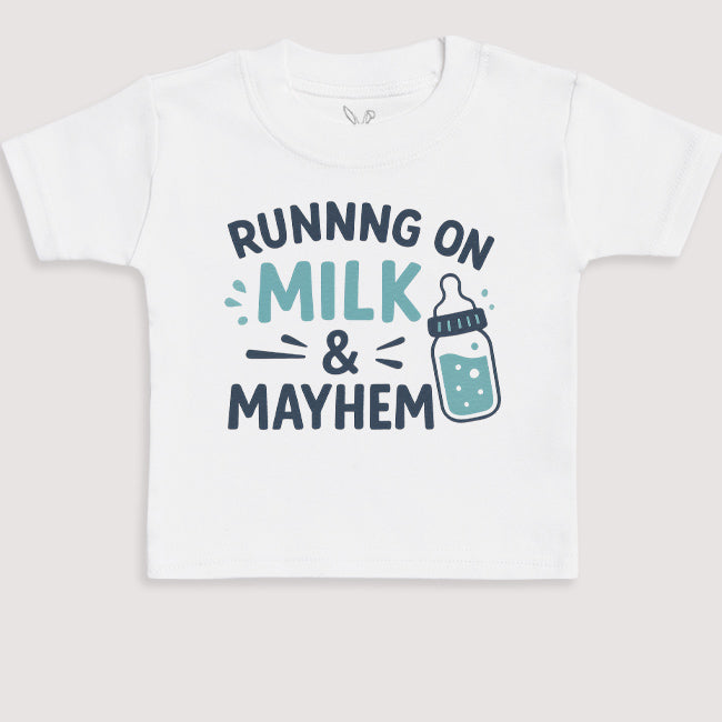 Running On Milk And Mayhem - Baby Gift Set - Baby Bodysuit Gift Set