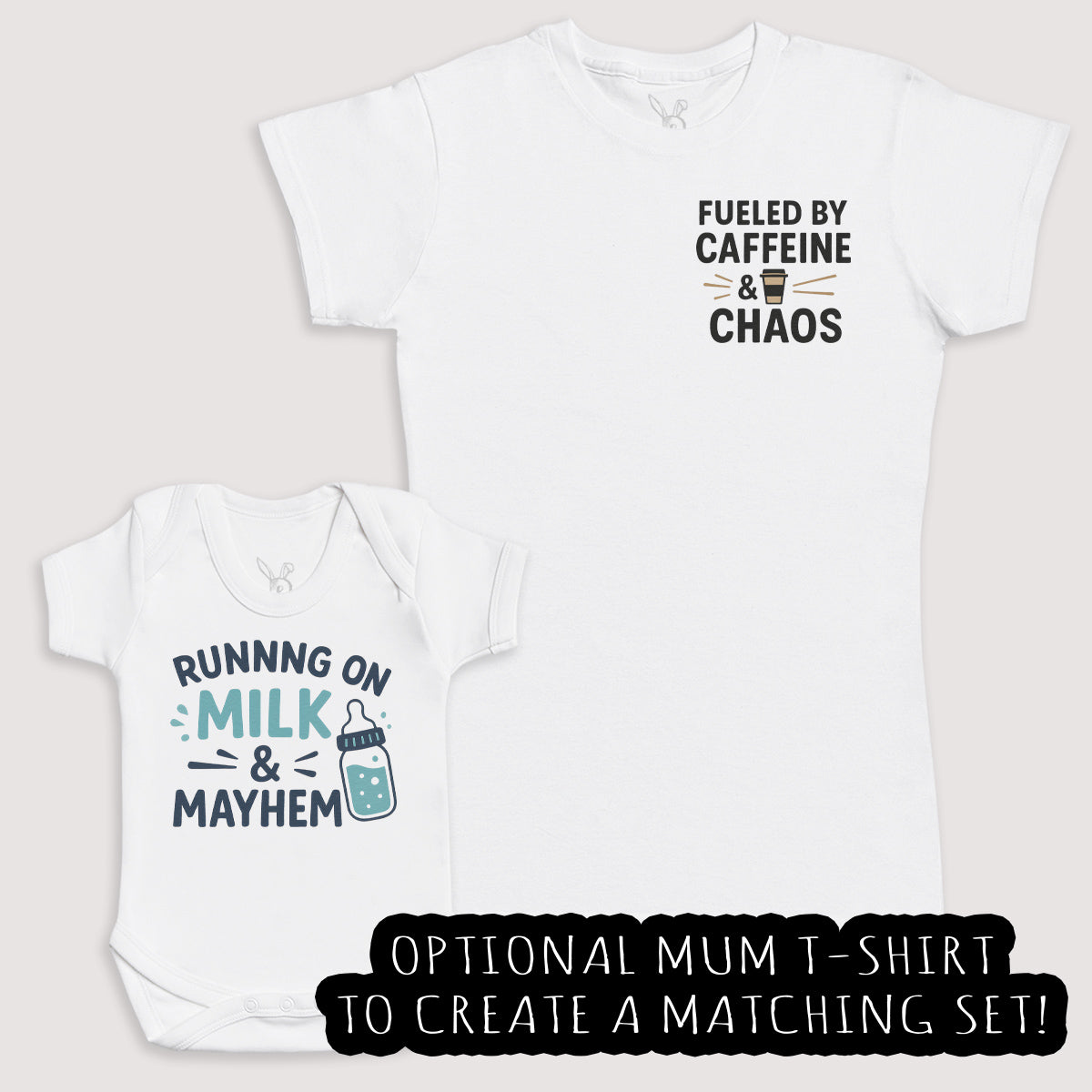 Running On Milk And Mayhem - Baby Gift Set - Baby Bodysuit Gift Set