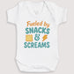 Fueled by Snacks and Screams - Baby Gift Set - Baby Bodysuit Gift Set