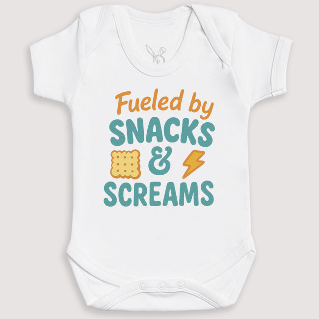 Fueled by Snacks and Screams - Baby Gift Set - Baby Bodysuit Gift Set