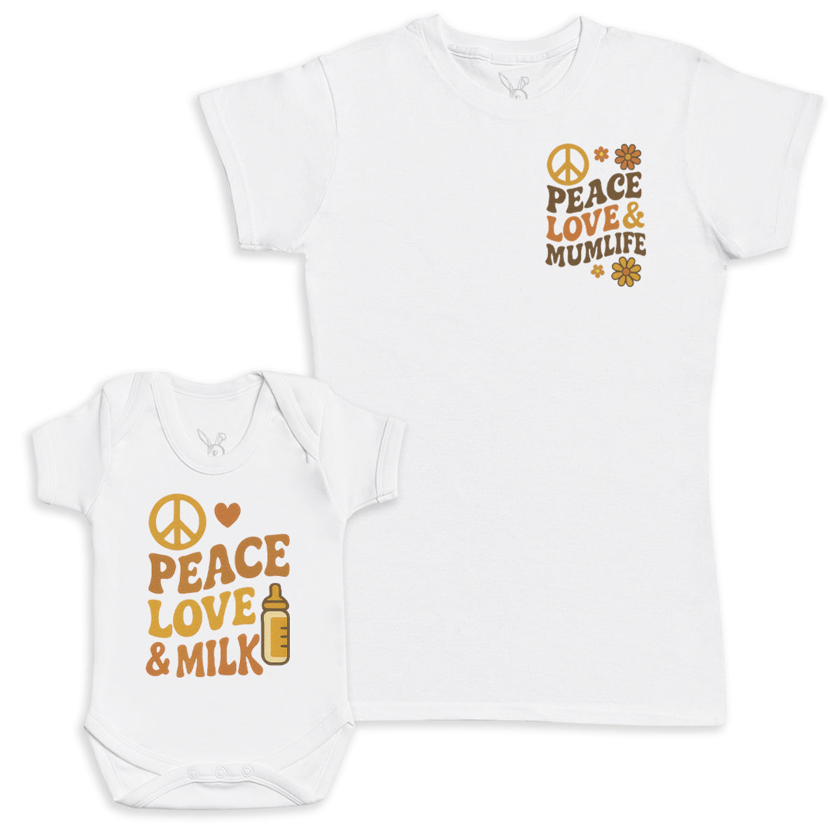 Peace Love And Milk - Baby Gift Set - Baby Bodysuit Gift Set
