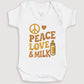 Peace Love And Milk - Baby Gift Set - Baby Bodysuit Gift Set