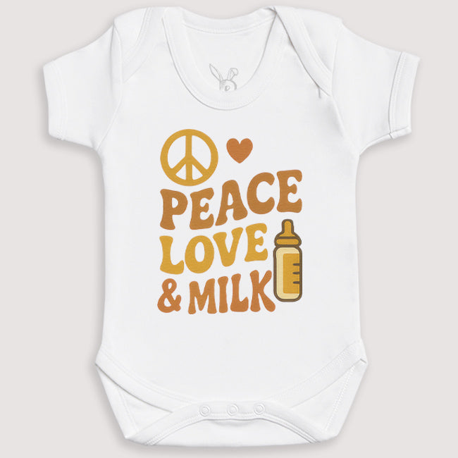 Peace Love And Milk - Baby Gift Set - Baby Bodysuit Gift Set