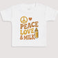 Peace Love And Milk - Baby Gift Set - Baby Bodysuit Gift Set