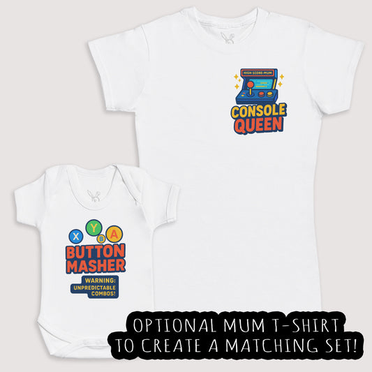 Button Masher - Baby Gift Set - Baby Bodysuit Gift Set