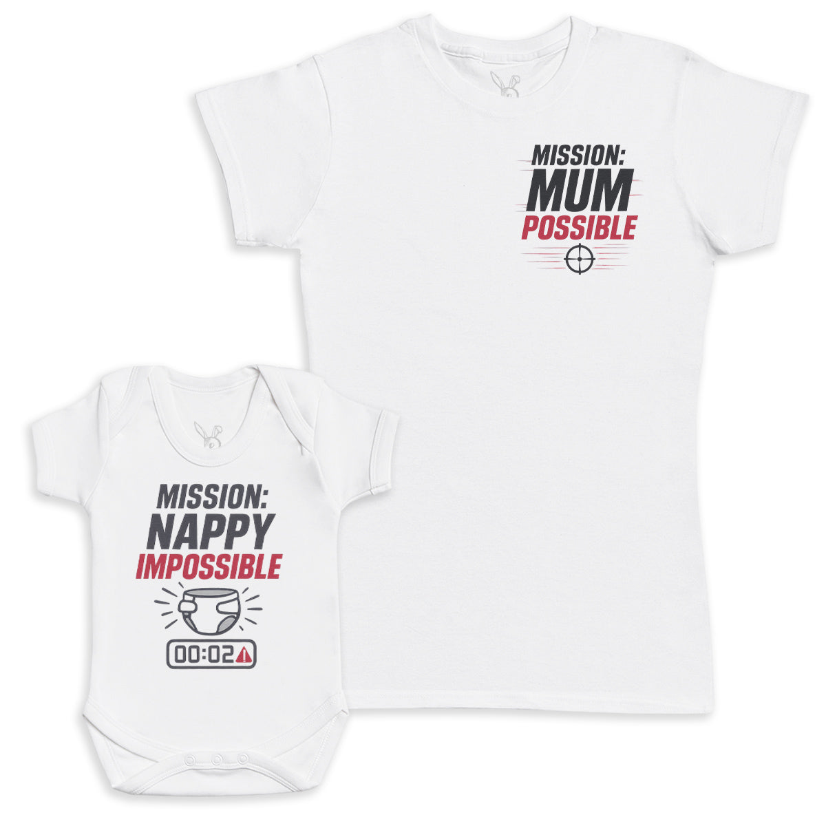 Mission Nappy Impossible - Baby Gift Set - Baby Bodysuit Gift Set