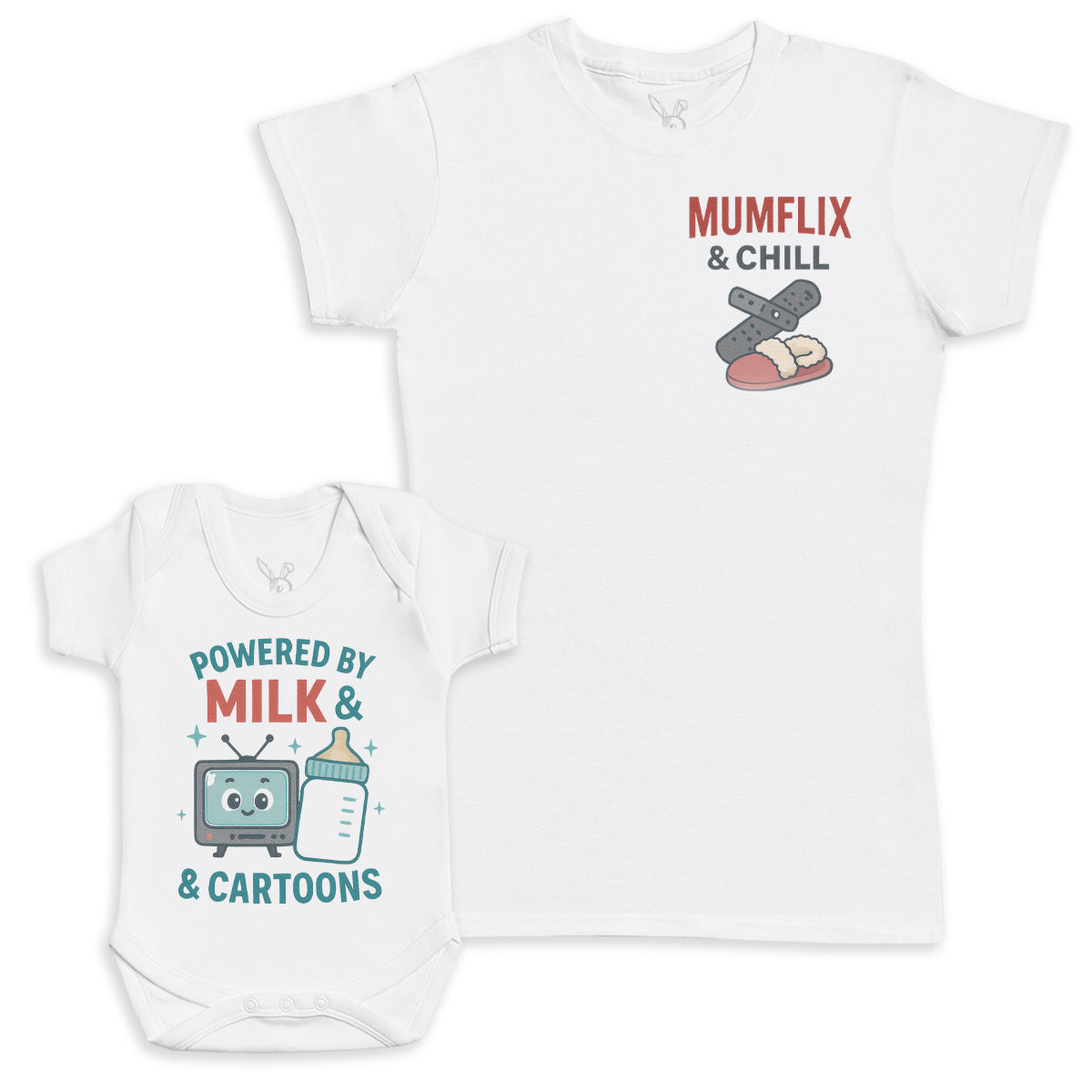 Powered By Milk And Cartoons - Baby Gift Set - Baby Bodysuit Gift Set
