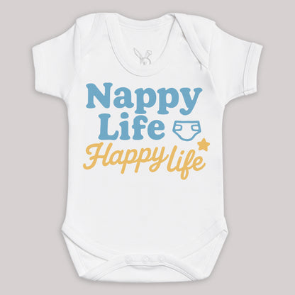 Nappy Life Happy Life - Baby Bodysuit (Choice of Style)