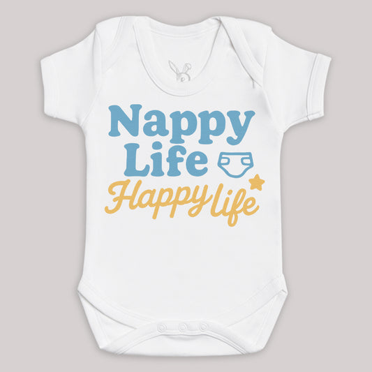 Nappy Life Happy Life - Baby Bodysuit (Choice of Style)