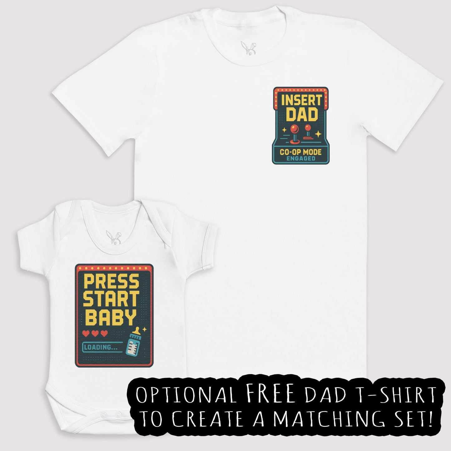 Press Start Baby - Baby Gift Set - Baby Matching Gift Set